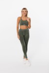 Komplet sportowy damski legginsy i top Shine Moss Green