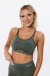 Top sportowy damski push-up Shine Moss Green