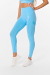 Legginsy sportowe damskie bezszwowe push-up Signature Light Blue